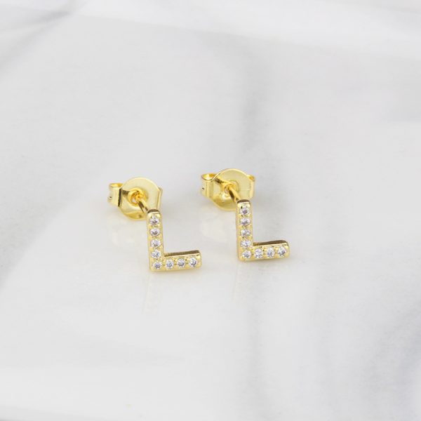 Sparkling Diamond English Letter Earrings for Women - Image 17