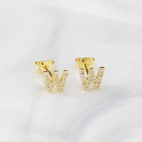 Sparkling Diamond English Letter Earrings for Women - Image 28