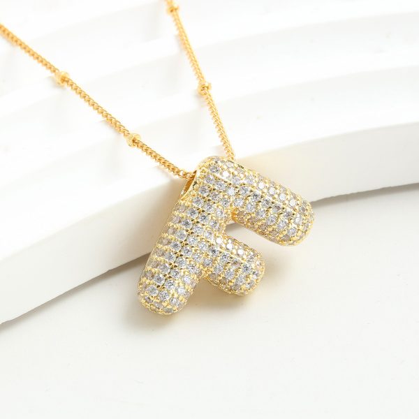 Balloon-Inspired 26-Letter Zircon Gold-Plated Necklace - Image 8
