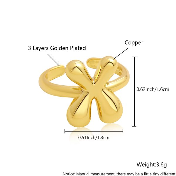 Personalized 26-Letter Gold-Plated Adjustable Open Ring - Image 29