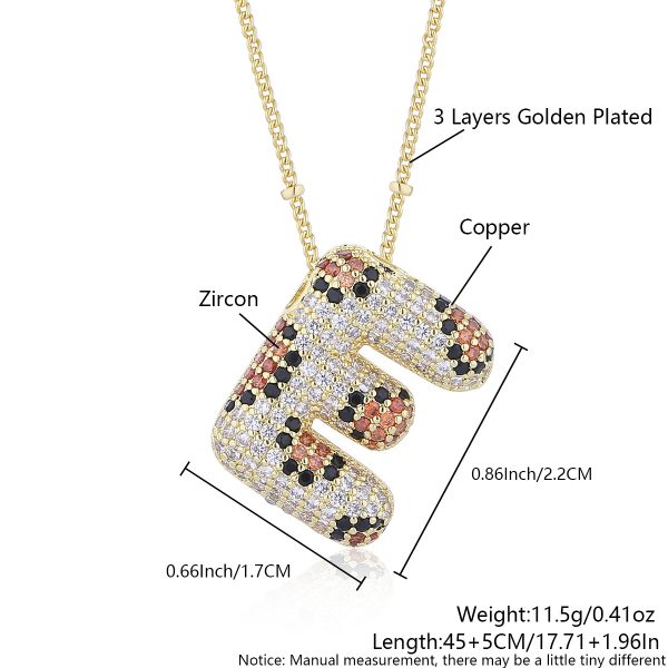 Leopard Print Zircon Letter Necklace with Gold-Plated Finish - Image 10