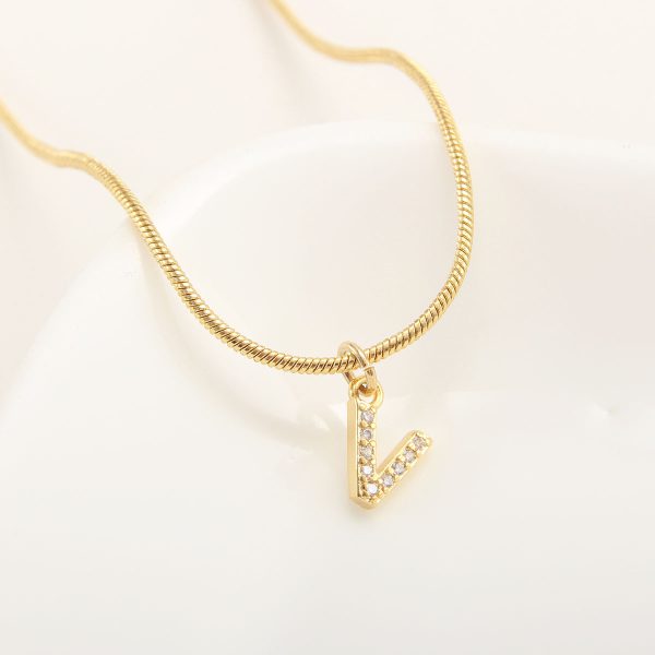 26-Letter Gold-Plated Zircon Pendant Necklace for Women - Image 27