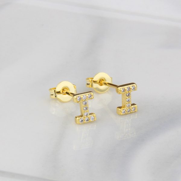 Sparkling Diamond English Letter Earrings for Women - Image 14