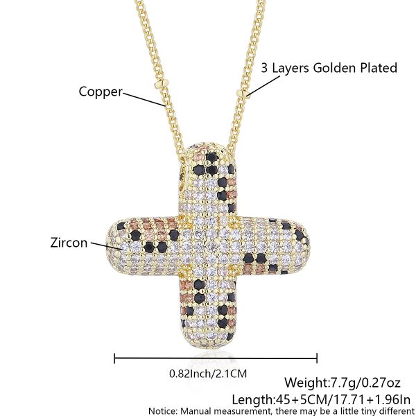 Leopard Print Zircon Letter Necklace with Gold-Plated Finish - Image 29