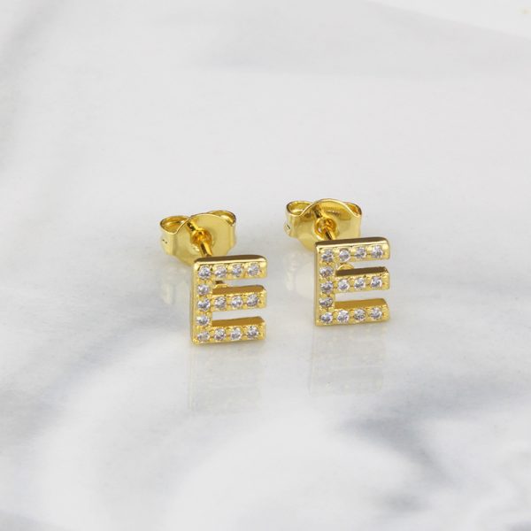 Sparkling Diamond English Letter Earrings for Women - Image 10