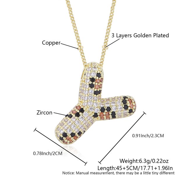 Leopard Print Zircon Letter Necklace with Gold-Plated Finish - Image 30