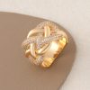 Glamorous Multi-Layer Twist Full Diamond Statement Ring - Image 4