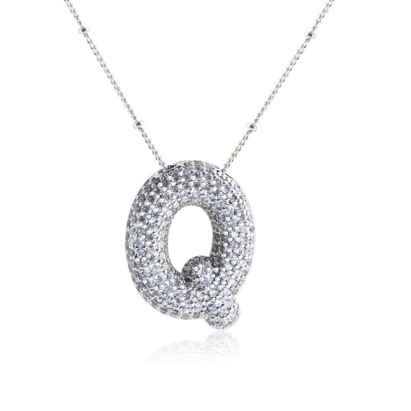 Silver-Plated Hollow 26-Letter Zircon Necklace for Women - Image 22