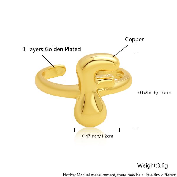 Personalized 26-Letter Gold-Plated Adjustable Open Ring - Image 11