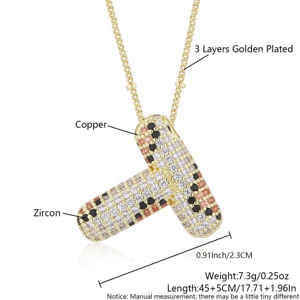 Leopard Print Zircon Letter Necklace with Gold-Plated Finish - Image 25