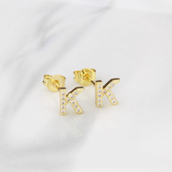 Sparkling Diamond English Letter Earrings for Women - Image 16