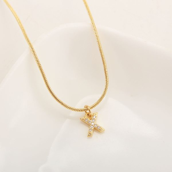 26-Letter Gold-Plated Zircon Pendant Necklace for Women - Image 29