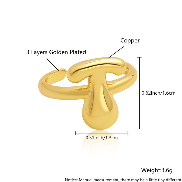 Personalized 26-Letter Gold-Plated Adjustable Open Ring - Image 25