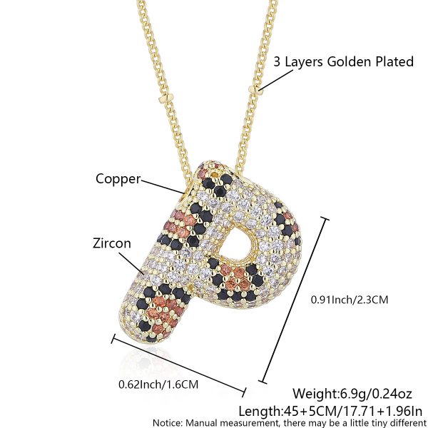 Leopard Print Zircon Letter Necklace with Gold-Plated Finish - Image 21
