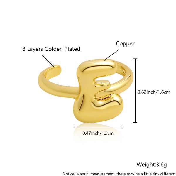 Personalized 26-Letter Gold-Plated Adjustable Open Ring - Image 10