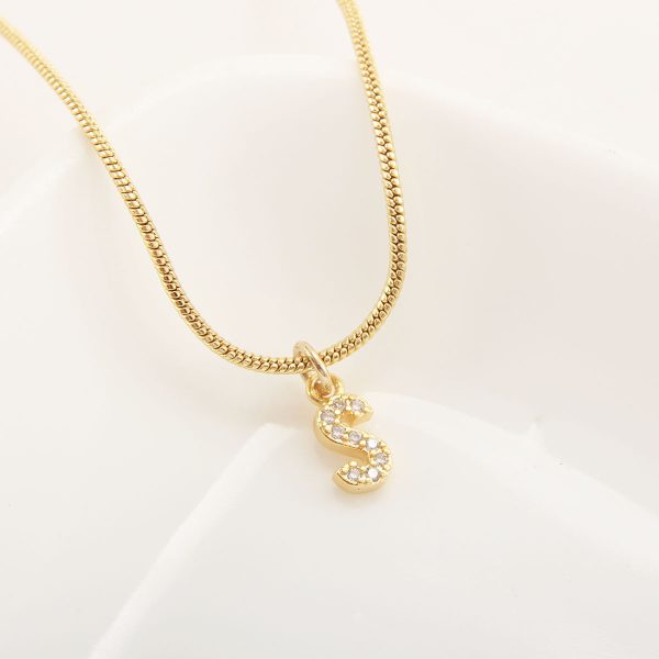 26-Letter Gold-Plated Zircon Pendant Necklace for Women - Image 24