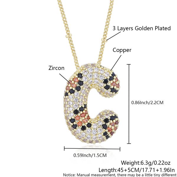 Leopard Print Zircon Letter Necklace with Gold-Plated Finish - Image 8